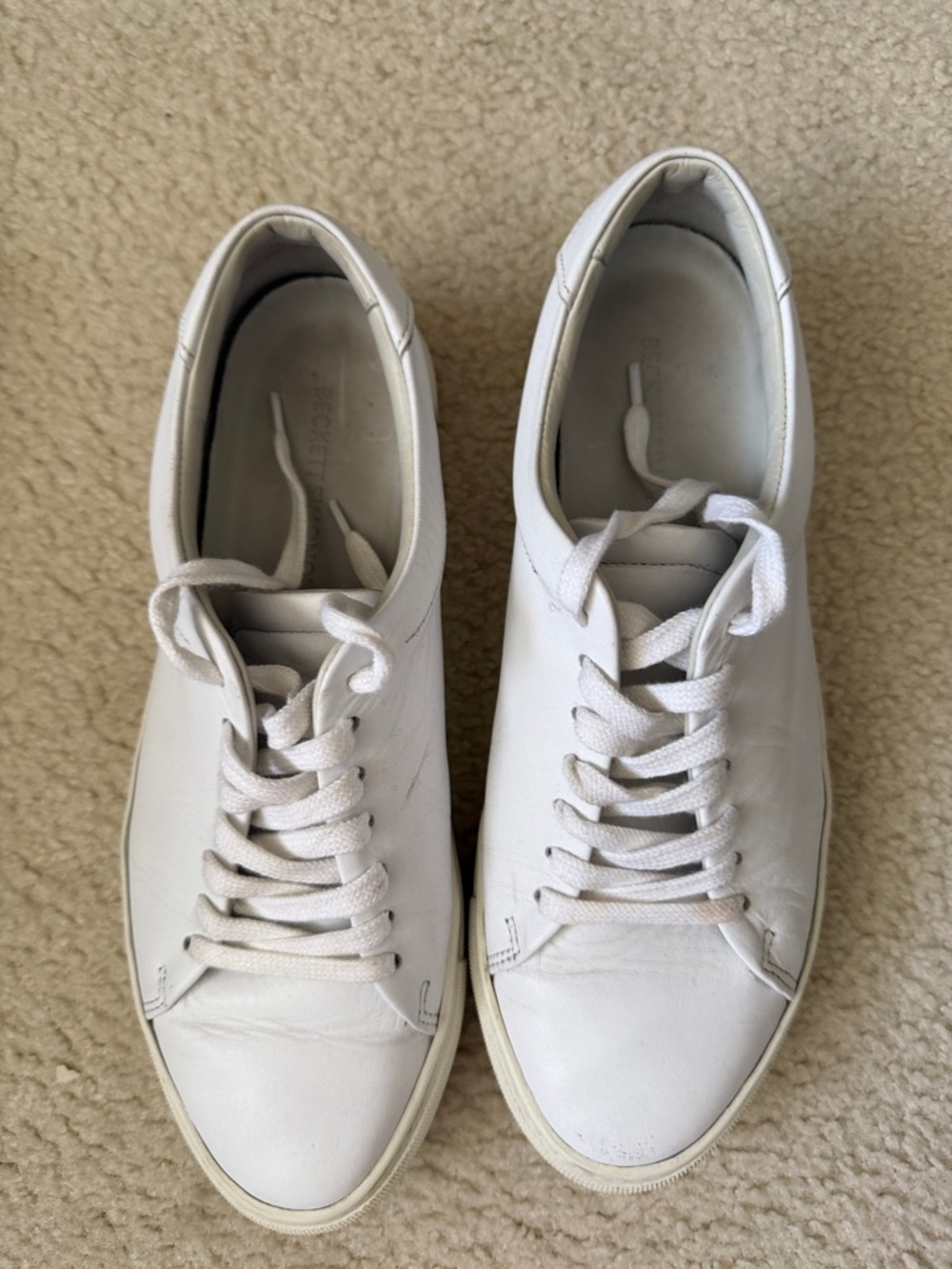 Beckett Simonon White Leather Low-Top Sneakers - Picture 3 of 4
